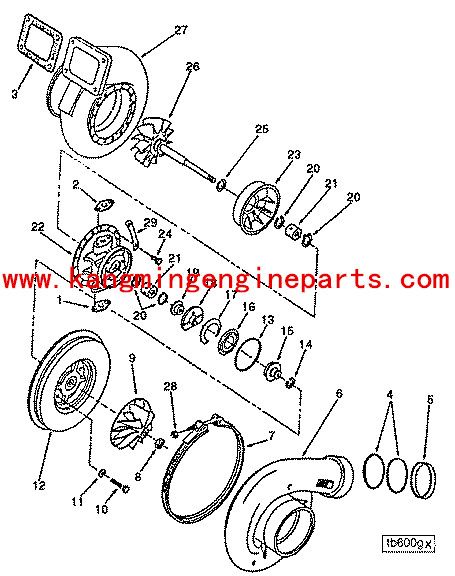 CCEC engine parts KTA38 Holset HC5A turbocharger 3803013