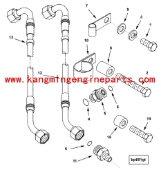 Chongqing engine parts 3632017 hose, flexible kta50