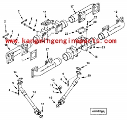 Chongqing engine parts KTA38 3632338 hose, flexible
