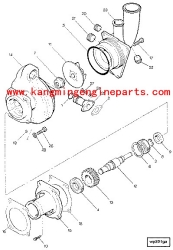 Original engine parts genset  LTA10 M11 pump water 3801840
